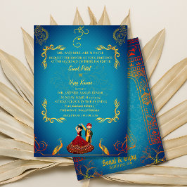Convites Hindu Hindu Wedding Royal Ouro Teal