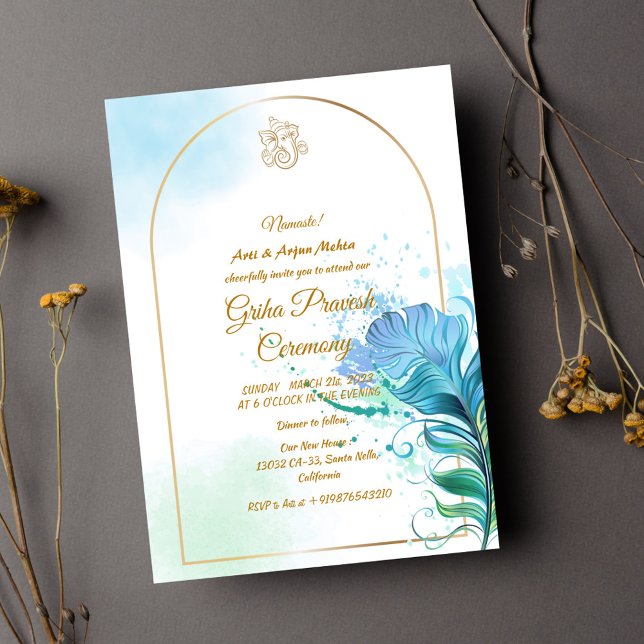Convites Hindu House Warming Griha Pravesh (Criador carregado)