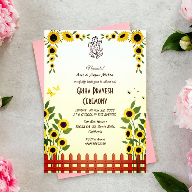 Convites Hindu House Warming Griha Pravesh (Criador carregado)