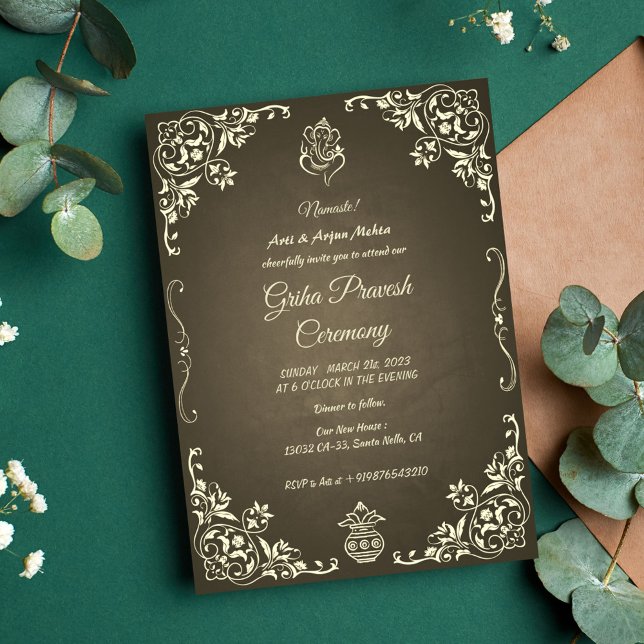 Convites Hindu House Warming Griha Pravesh (Criador carregado)