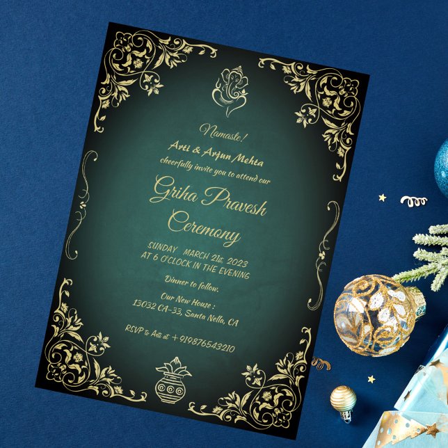 Convites Hindu House Warming Griha Pravesh (Criador carregado)
