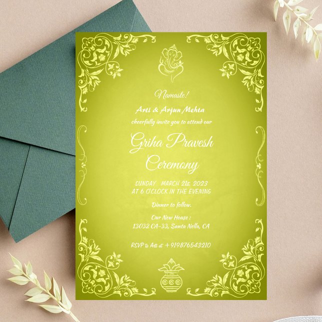 Convites Hindu House Warming Griha Pravesh (Criador carregado)