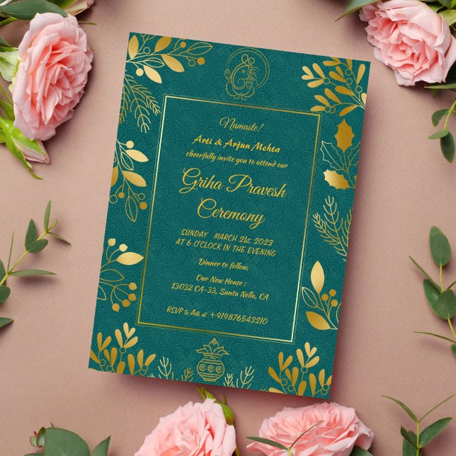Convites Hindu House Warming Griha Pravesh (Criador carregado)
