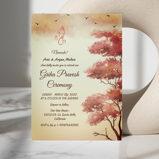 Convites Hindu House Warming Griha Pravesh (Criador carregado)