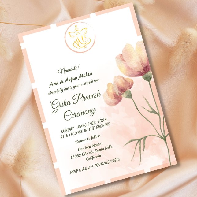 Convites Hindu House Warming Griha Pravesh (Criador carregado)