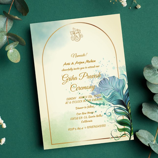 Convites Hindu House Warming Griha Pravesh (Criador carregado)