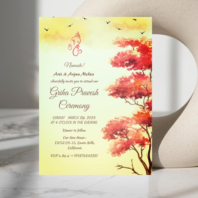 Convites Hindu House Warming Griha Pravesh (Criador carregado)