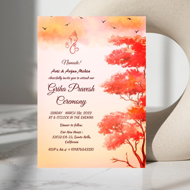 Convites Hindu House Warming Griha Pravesh (Criador carregado)