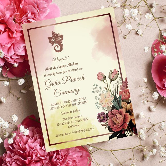 Convites Hindu House Warming Griha Pravesh (Criador carregado)