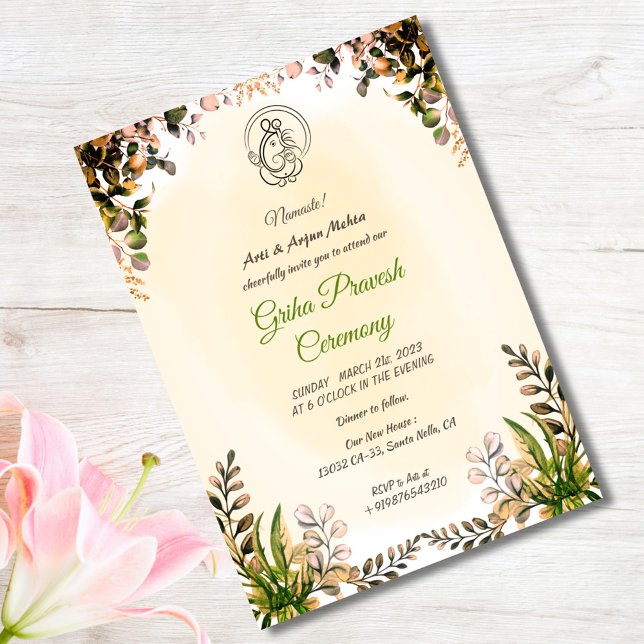 Convites Hindu House Warming Griha Pravesh (Criador carregado)