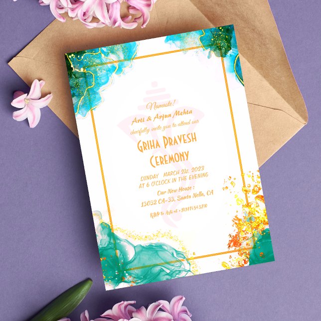 Convites Hindu House Warming Griha Pravesh (Criador carregado)