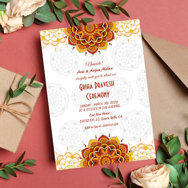 Convites Hindu House Warming Griha Pravesh (Criador carregado)