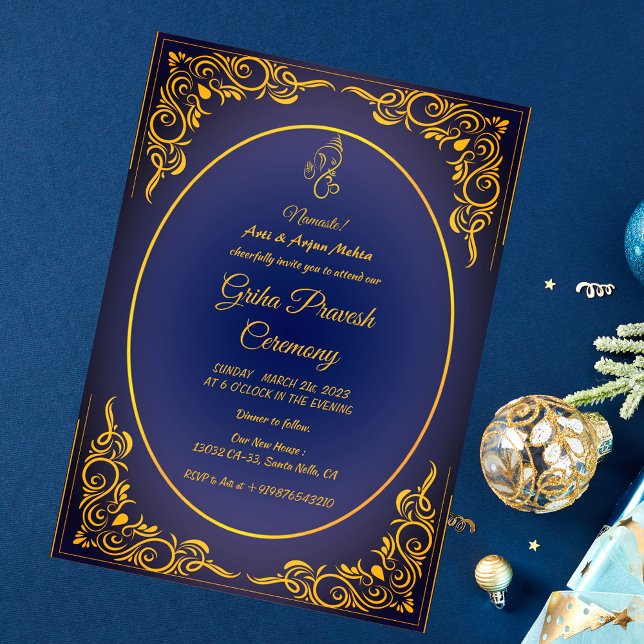 Convites Hindu House Warming Griha Pravesh (Criador carregado)