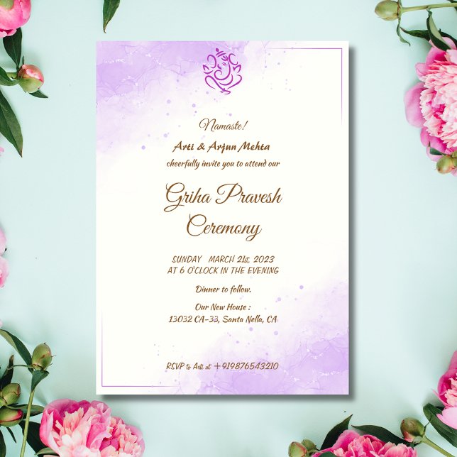 Convites Hindu House Warming Griha Pravesh (Criador carregado)