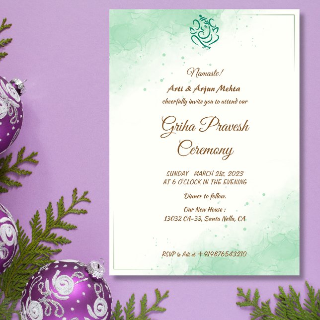 Convites Hindu House Warming Griha Pravesh (Criador carregado)