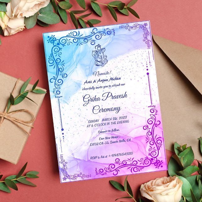 Convites Hindu House Warming Griha Pravesh (Criador carregado)
