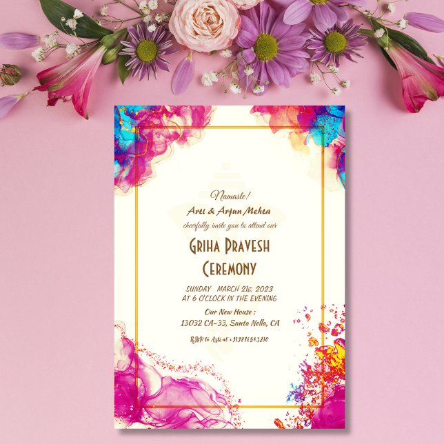 Convites Hindu House Warming Griha Pravesh (Criador carregado)