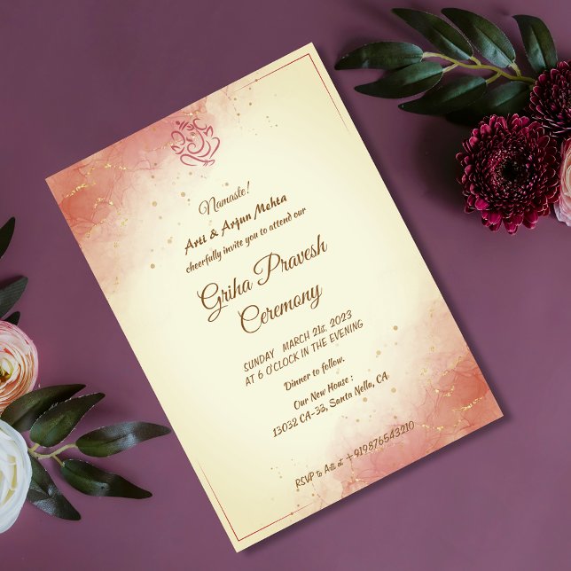 Convites Hindu House Warming Griha Pravesh (Criador carregado)