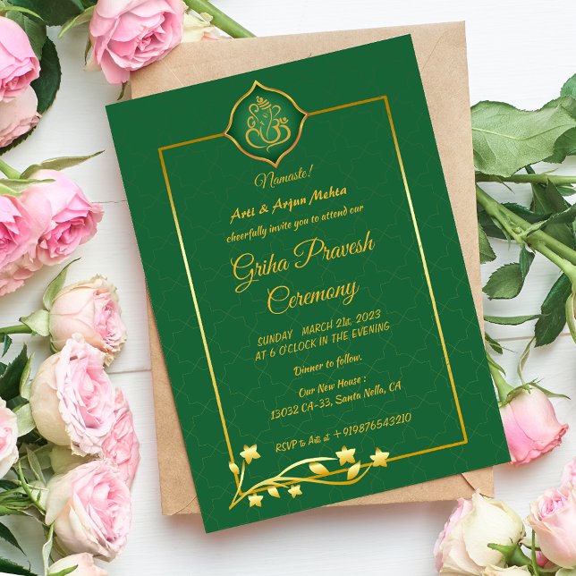 Convites Hindu House Warming Griha Pravesh (Criador carregado)