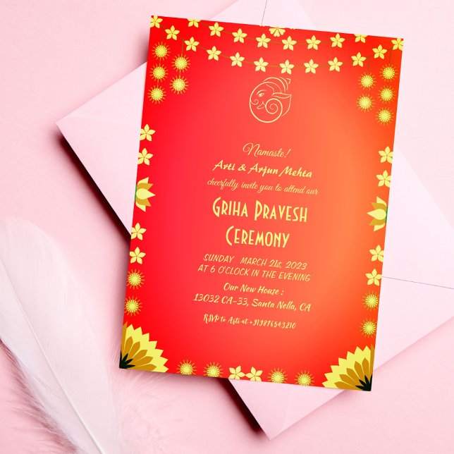 Convites Hindu House Warming Griha Pravesh (Criador carregado)