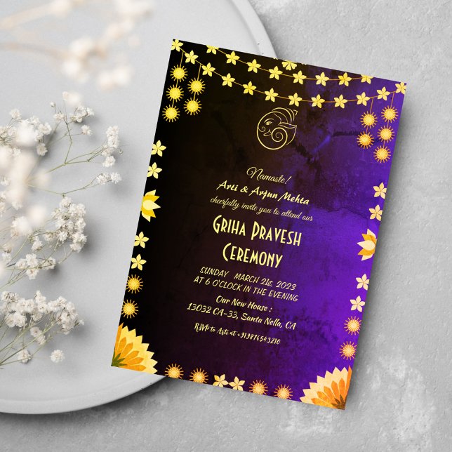 Convites Hindu House Warming Griha Pravesh (Criador carregado)