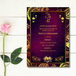 Convites Hindu Indiano Cerimônia de Dhoti Pancha Kattu