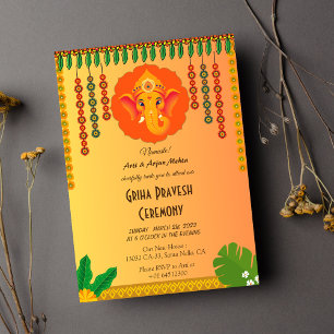 Convites Hindu Indígena a aquecer Griha Pravesh