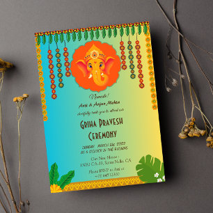 Convites Hindu Indígena a aquecer Griha Pravesh