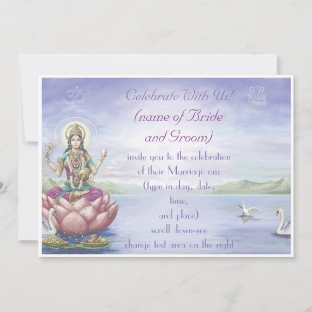 Convites Hindu para Casamento - personalizar (Frente)