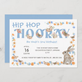 Convites Hip Hop Hooray Bunny e o Aniversário do Butterfly 