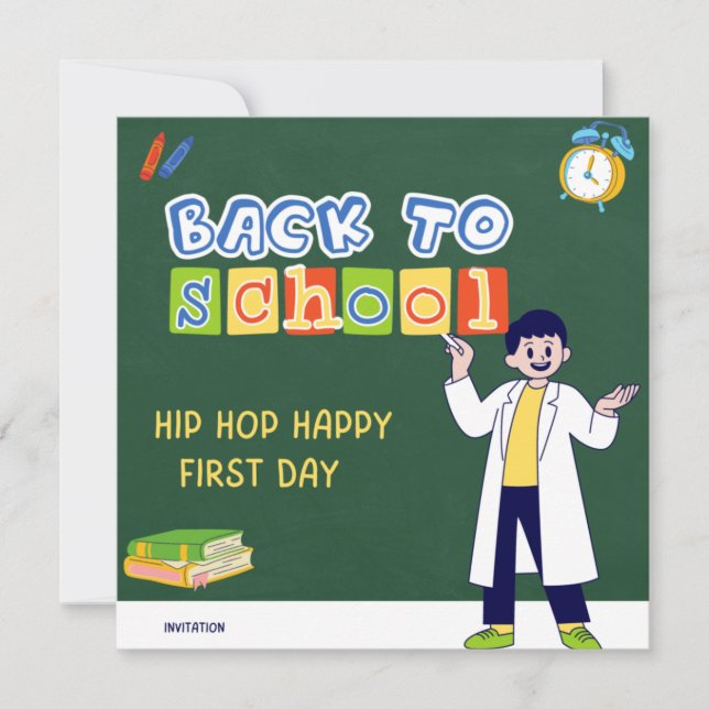 Convites Hip Hop Hooray Happy First Day  (Frente)