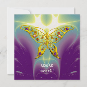 Convites HIPER BORBOLETA roxo verde violeta champanhe