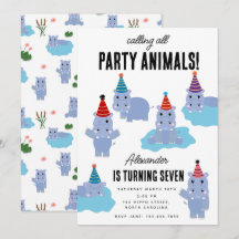 Hipopótamo Fofo Animais de Festa de Aniversário