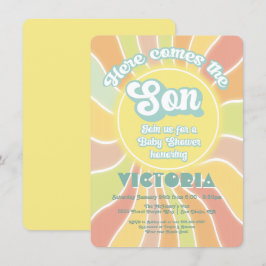 Convites Hippie Boho Chá de fraldas Sunshine Son
