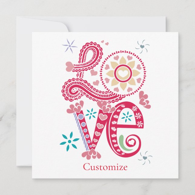 Convites Hippie Groovy - Sinal de Amor Thunder_Cove (Frente)