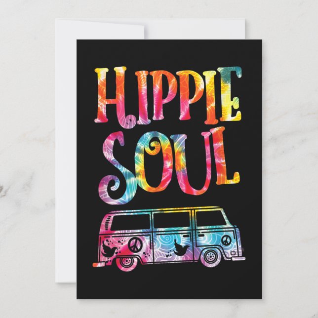Convites Hippie Tie Dye Van Hippie Soul (Frente)