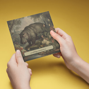 Convites Hippo Botânico Vintage, personalizável