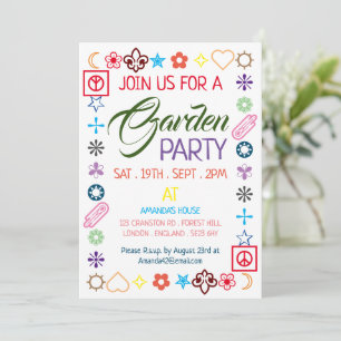 Convites Hippy Chic Decorated Garden Party