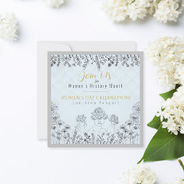 Convites História da Celebração do Dia das Mulheres Elegant