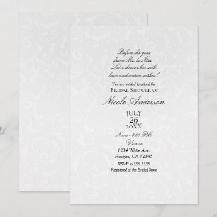 Convites História da Princesa em Damasco Branco Chá de Noiv