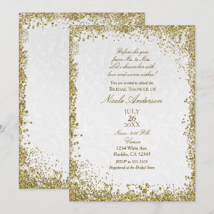 Convites História da Princesa em Damasco Branco Chuveiro de