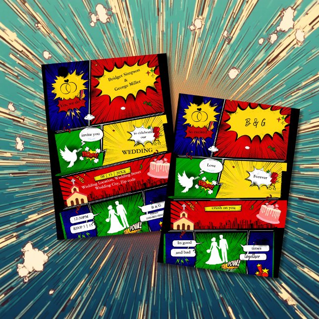 Convites história de casamento retrógrado e divertido (Criador carregado)