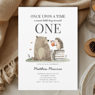 Convites História em Aquarela Animais da Floresta 1º Aniver