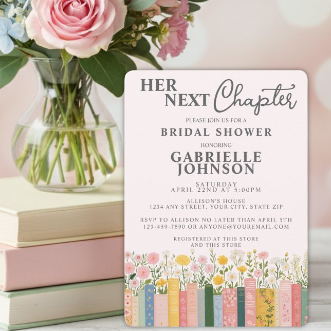 Convites História Floral Conto de Fadas Seu Próximo Capítul (Criador carregado)