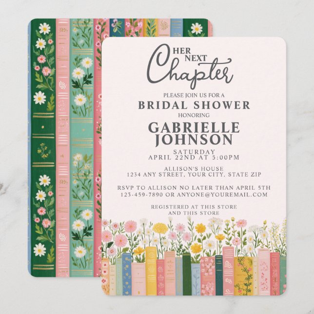 Convites História Floral Conto de Fadas Seu Próximo Capítul (Frente/Verso)