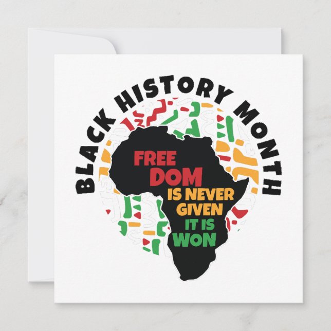 Convites História Negra Mês Liberdade nunca é dada, é (Frente)