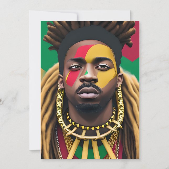 Convites História Negra Mês Melanin King Bruh Irmão (Frente)