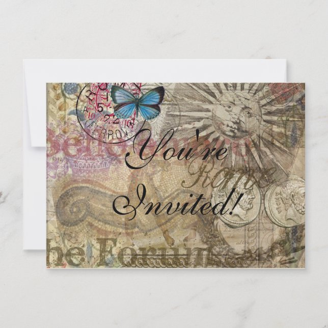 Convites História Romana Itália Viagem Férias Feriado Cidad (Frente)