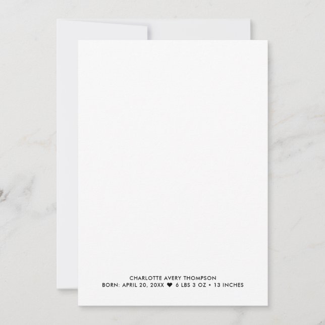 Convites Histórias de Foto de Nascimento de Menina Moderna  (Frente)