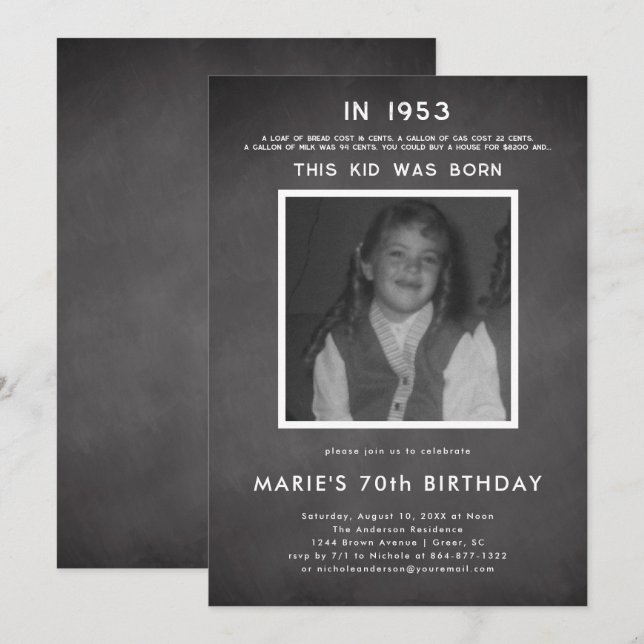 Convites Histórico de pop | Festa de aniversário de fotos (Frente/Verso)